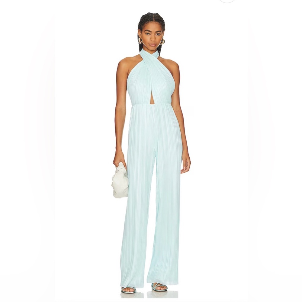 Revolve Amanda Uprichard Light Blue Rivera Jumpsuit in Wave✨